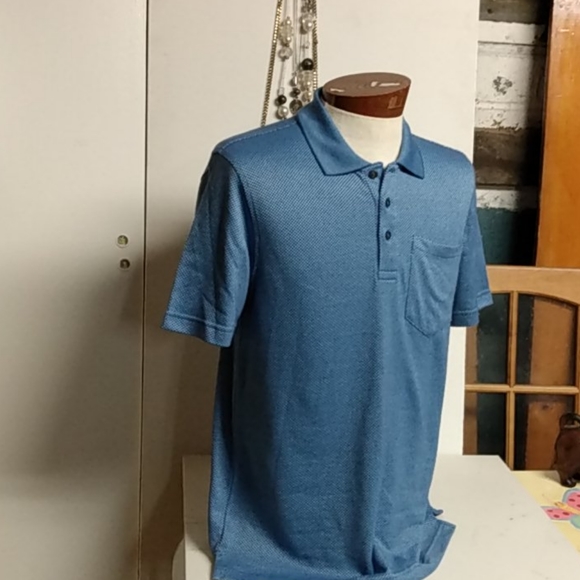 Mens Nicely Textured Short Sleeve Polo Shirt - Picture 3 of 6